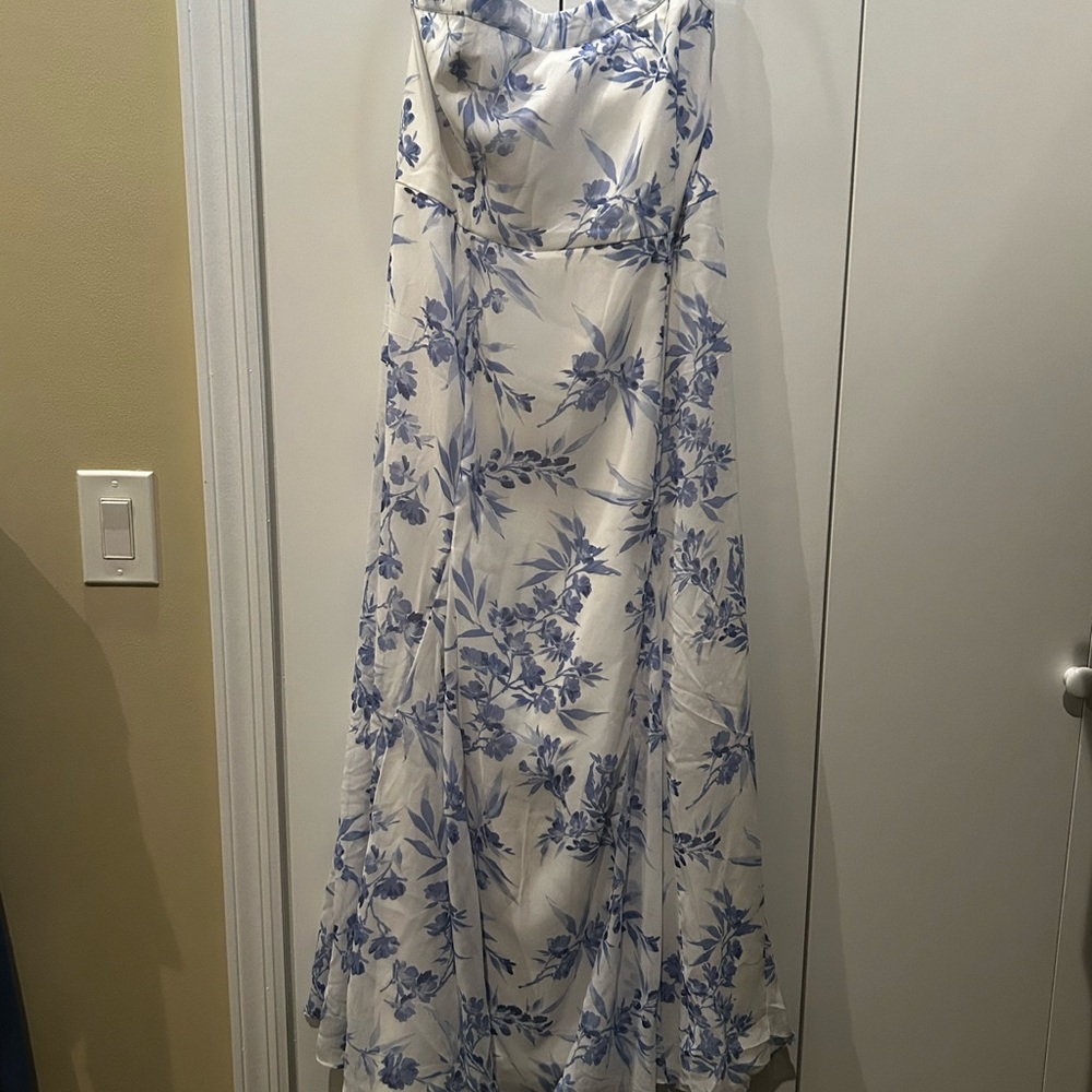 Abercrombie & Fitch Strapless Blue Floral Dress